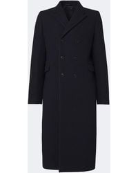 Prada - Double-Breasted Virgin Wool Coat - Lyst