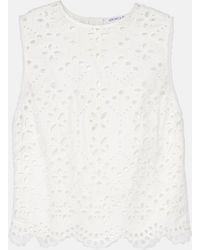 Veronica Beard - Top Adelyn De Algodon Con Bordado Ingles - Lyst