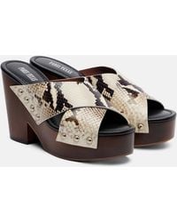 Paris Texas - Marisol Snake-Effect Leather Platform Sandals - Lyst