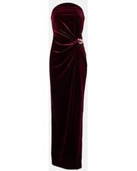 Self-Portrait - Cutout Embellished Strapless Velvet Gown - Lyst