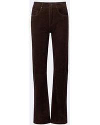 Arma - Suede Straight Pants - Lyst