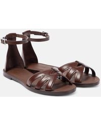 Max Mara - Doublefla Leather Sandals - Lyst