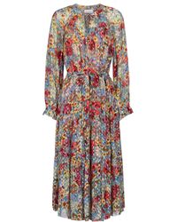 Velvet Maxikleid Luana aus Chiffon mit Fil Coupé - Rot