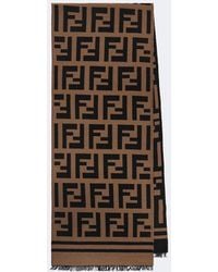 Fendi - Ff Zucca Wool And Silk Scarf - Lyst