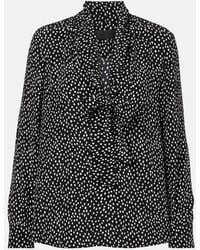 Nili Lotan - Janese Bow-Detail Polka-Dot Silk Blouse - Lyst