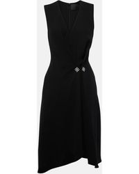 Givenchy - Pleated Crepe Midi Dress - Lyst