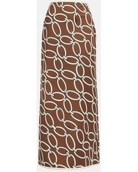 Valentino - Chain-Print Maxi Skirt - Lyst