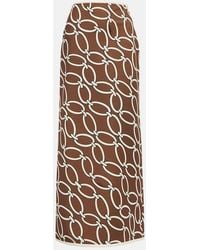 Valentino - Chain-Print Maxi Skirt - Lyst