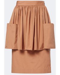 Chloé - Falda Midi De Gabardina De Algodon A Capas - Lyst