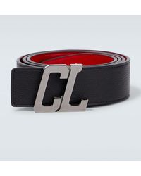 Christian Louboutin - Cintura in pelle con logo CL - Lyst