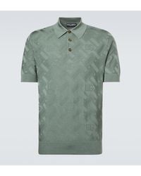 Dolce & Gabbana - Dg Silk Polo Shirt - Lyst
