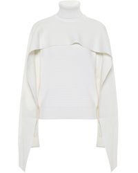 Givenchy - Cotton And Wool Cape Sweater - Lyst