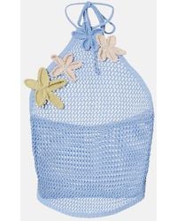 Bananhot - Cori Open-Knit Lame Crop Top - Lyst