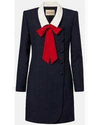 Valentino - Crepe Couture Tie-Neck Minidress - Lyst