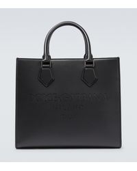 Dolce & Gabbana Tote de piel con logo - Negro