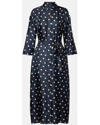 Max Mara - Leva Polka-Dot Silk Twill Shirt Dress - Lyst