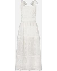 Zimmermann - Vestido Midi Aster Con Encaje - Lyst