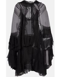 Chloé - Ruffled Silk Chiffon Minidress - Lyst