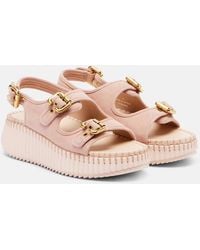Chloé - Nama Suede Platform Sandals - Lyst