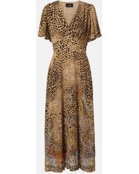 Etro - Paisley Leopard-Print Midi Dress - Lyst