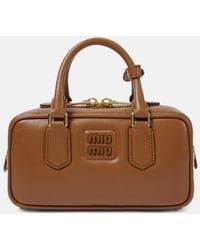 Miu Miu - Arcadie Small Leather Tote Bag - Lyst