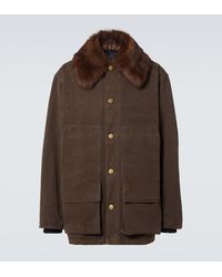 Prada - Shearling-Collar Jacket - Lyst