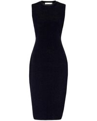 Victoria Beckham Abito midi in maglia stretch - Blu