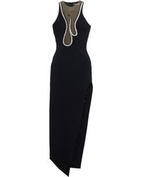 David Koma Synthetic Mesh-panel Embellished Minidress in Black Womens Clothing Tops Sleeveless and tank tops 