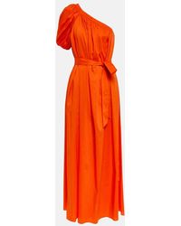Diane von Furstenberg - Robe Longue Asymetrique En Coton Melange - Lyst