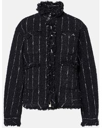 Sacai - Striped Tweed Jacket - Lyst
