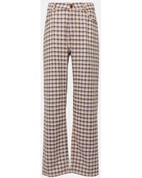 Etro - Checked Cotton-blend Tweed Wide-leg Pants - Lyst
