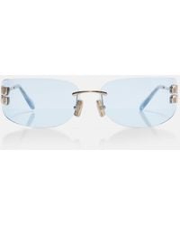 Miu Miu - Logo Rectangular Sunglasses - Lyst
