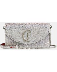 Christian Louboutin - Clutch Loubi54 Aus Leder Mit Kristallen - Lyst