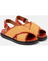 Marni - Fussbet Raffia-Effect Sandals - Lyst