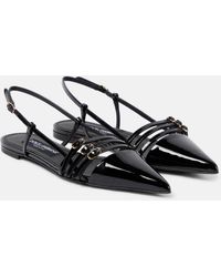 Dolce & Gabbana - Patent Leather Slingback Ballet Flats - Lyst
