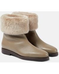 Totême - The Off-duty Faux Fur-lined Leather Boots - Lyst