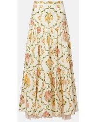 Agua Bendita - Anis Cordillera Floral Cotton Maxi Skirt - Lyst