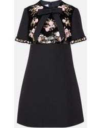 Valentino - Crepe Couture Embellished Minidress - Lyst