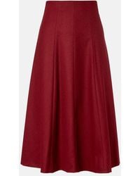 Max Mara - Geneve Flared Wool Midi Skirt - Lyst