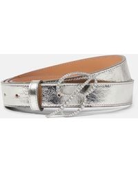 Blumarine - Embellished Metallic Leather Belt - Lyst