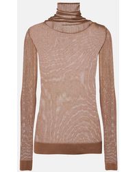 Lemaire - Ribbed-Knit Turtleneck Top - Lyst