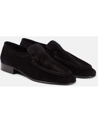 The Row - Loafers New Soft aus Veloursleder - Lyst