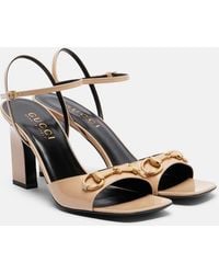 Gucci - Signora Horsebit Leather Slingback Sandals - Lyst
