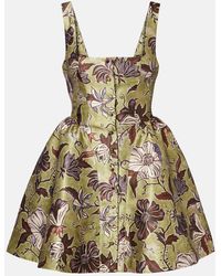 ALÉMAIS - Citron Flounce Floral Minidress - Lyst