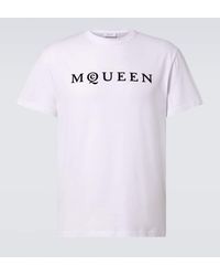 McQueen - Camiseta De Algodon Con Logo Estampado - Lyst