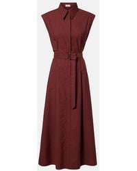 Brunello Cucinelli - Monili Cotton-Blend Midi Dress - Lyst