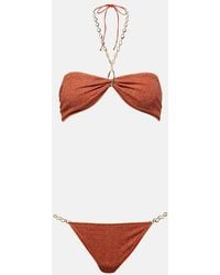 Oséree - Lumiere O Chain Lame Bikini - Lyst