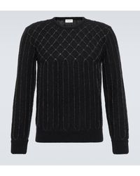 Saint Laurent - Patterned Mohair Wool-blend Sweater - Lyst
