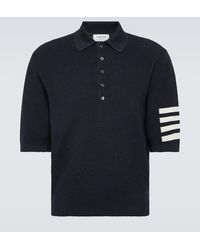 Thom Browne - 4-bar Linen And Cotton Polo Shirt - Lyst