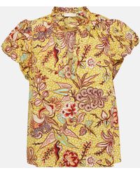 Ulla Johnson - Evelyn Floral Cotton Blouse - Lyst